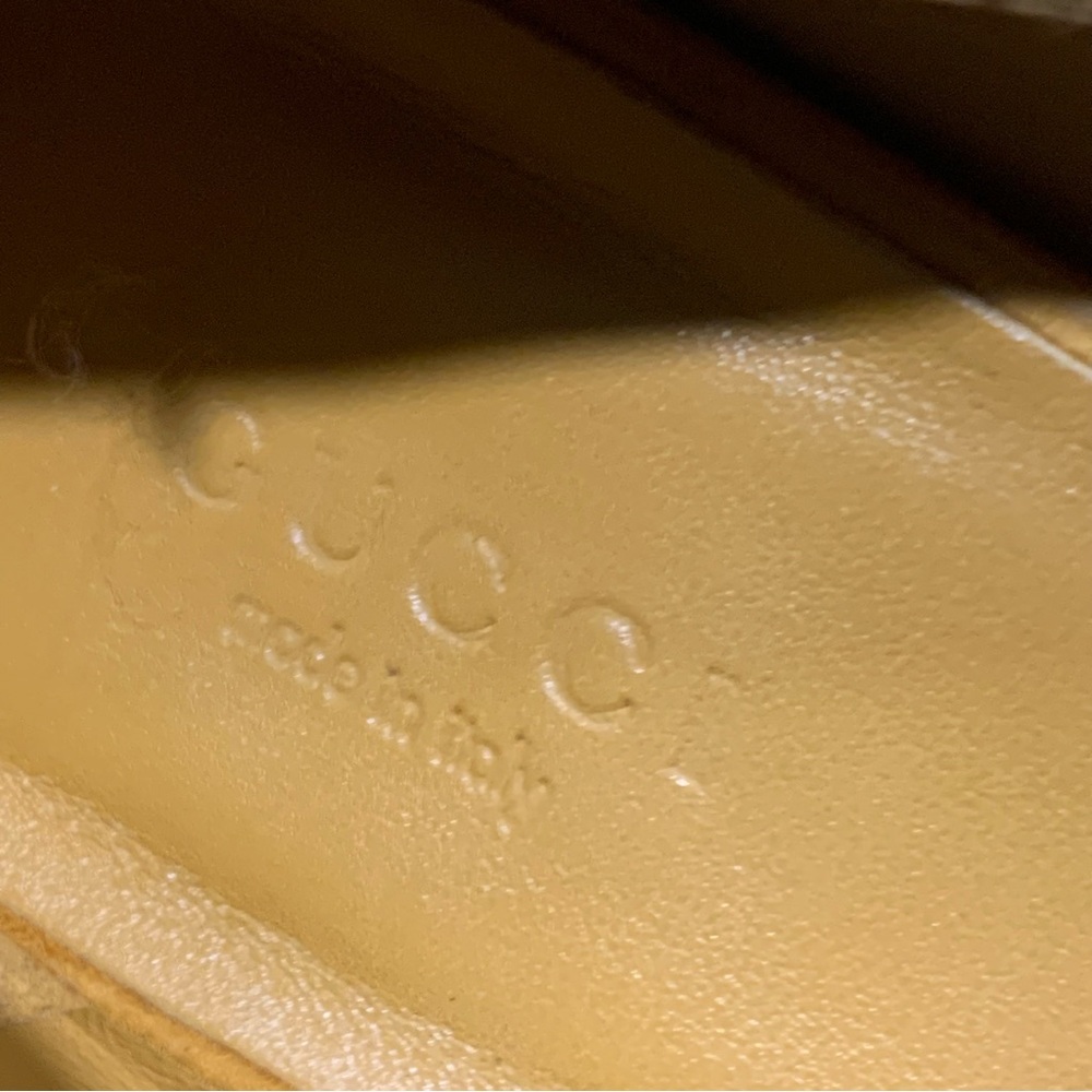 GUCCI Mustard Yellow Suede‎ Leather Round Toe pumps Heels Size 38 EU Timeless - Picture 8 of 9